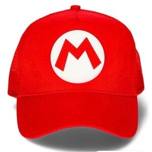 Mario Bros Red Graphic Snapback Cap with White Emblem UNISEX Kids